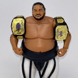 WWE Elite Hall of Fame Yokozuna Action Figure w/ 2 Championship Belts Loose